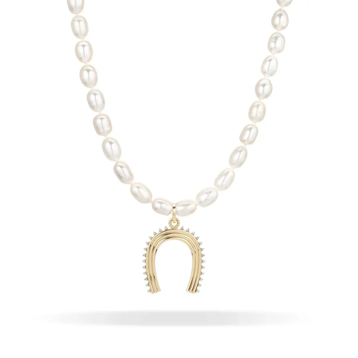 XL Groovy Diamond Horseshoe Hinged Charm