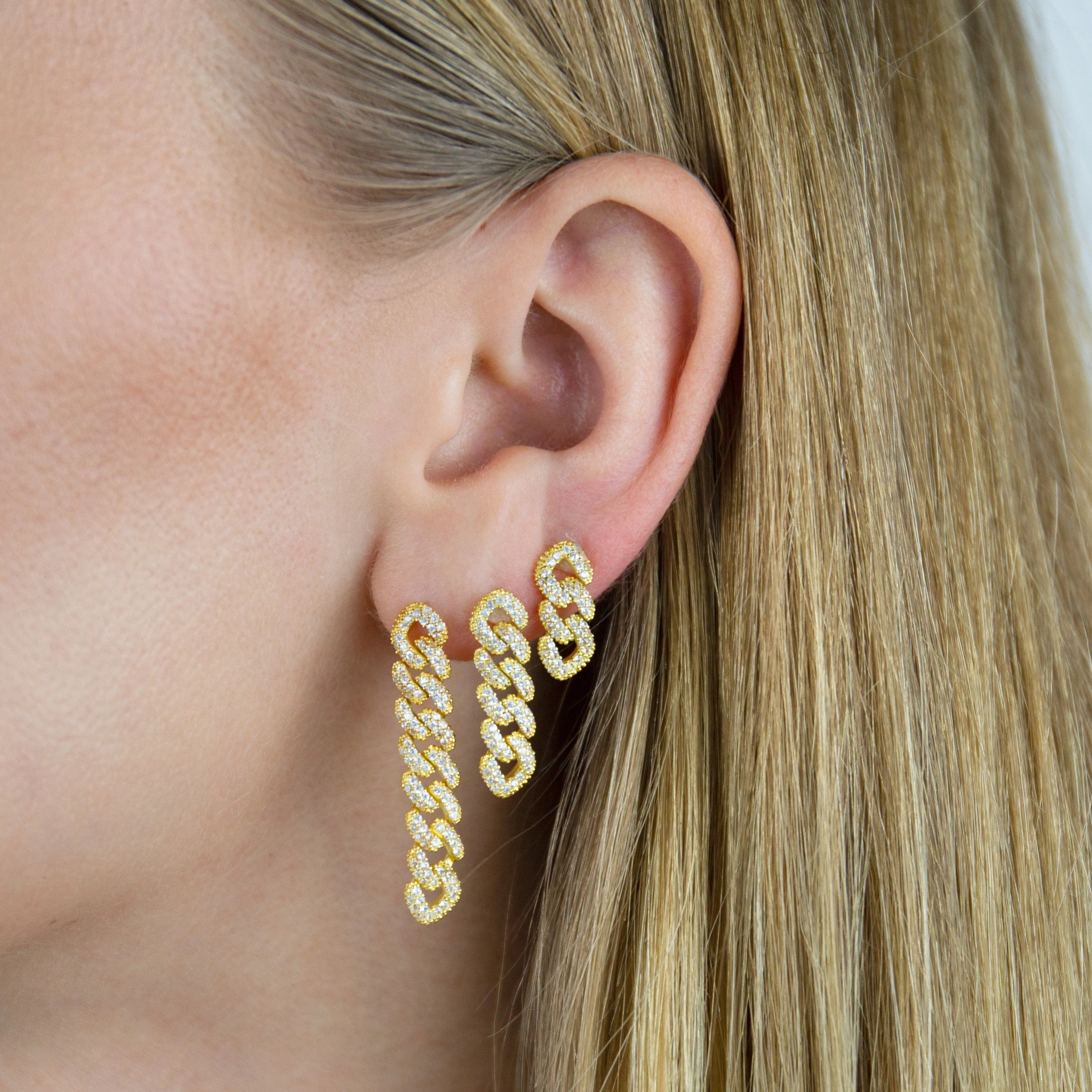 XS Pavé Chain Link Drop Earring