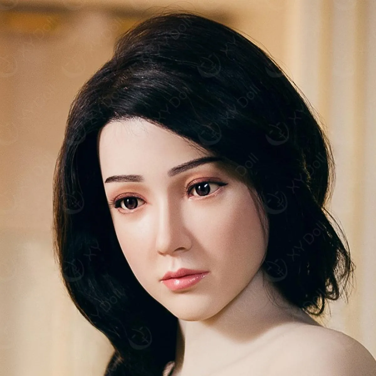 XYDoll - Xia - Silicone Sex Doll Head - M16 Compatible - Natural