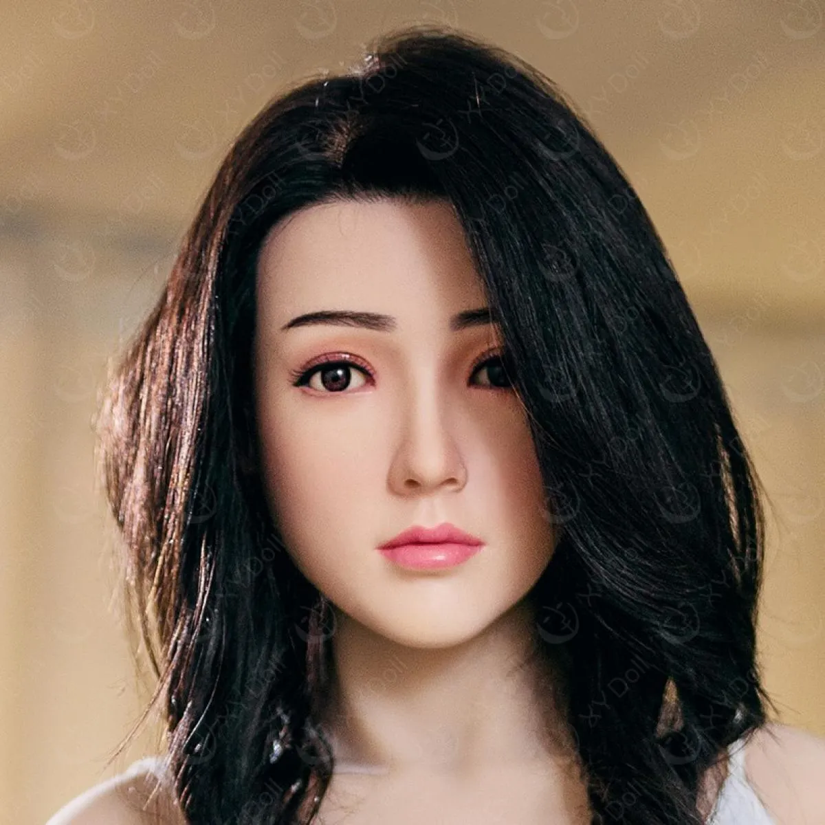 XYDoll - Xia - Silicone Sex Doll Head - M16 Compatible - Natural