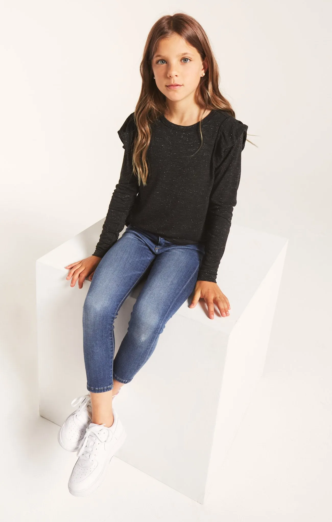 Z Supply Girls Luna Sparkle Tee - Black