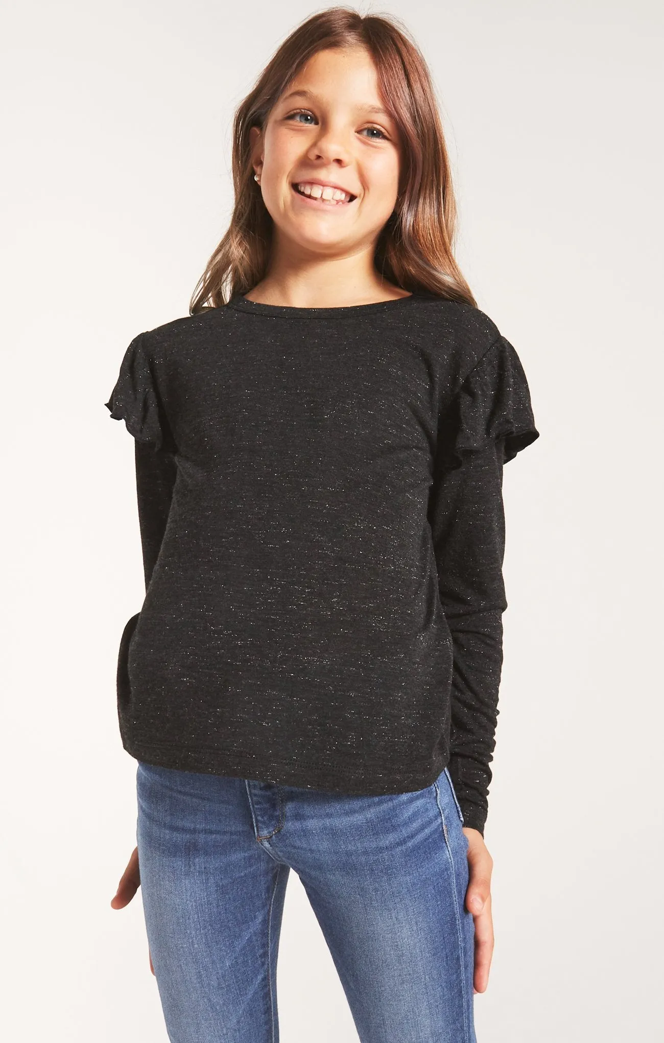 Z Supply Girls Luna Sparkle Tee - Black