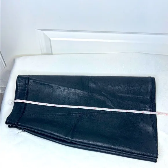 Zara Leather Black A-Line Mini Skirt Size Large