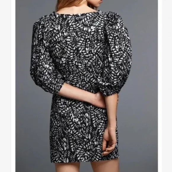 Zara Printed Balloon Sleeves Mini Dress Size L