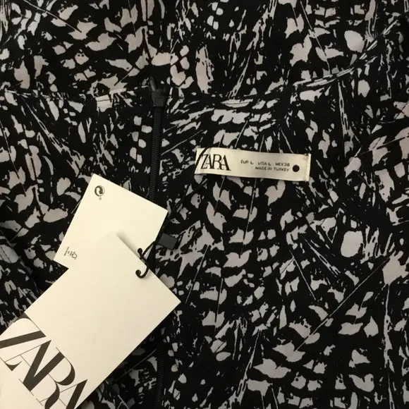 Zara Printed Balloon Sleeves Mini Dress Size L