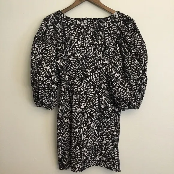 Zara Printed Balloon Sleeves Mini Dress Size L